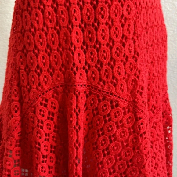 Anthropologie San & Soni Red Lace Eyelet Dress - Picture 9 of 10